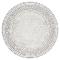 Carpet City "ANTIK209", grau, H:10mm Ø:200cm, Polyester, Teppiche Kurzflor,