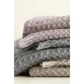 BLOMUS Tola Decke 130x180cm Wolle Waffelstruktur mourning Dove silber grau