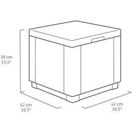 KETER Hocker mit Stauraum Cube Cappuccino-Braun 228749