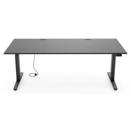 Yaasa Schreibtisch Desk Expert 200 x 80 cm Dunkelgrau/Schwarz