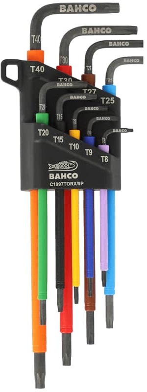 Bahco Winkelschlüsselsatz Multicolour TORX® mit Farbcodierung 9 teilig