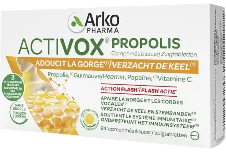 Arkopharma Activox Propolis Für Den Hals Honig-Zitronen Geschmack 24 Lutschtabletten