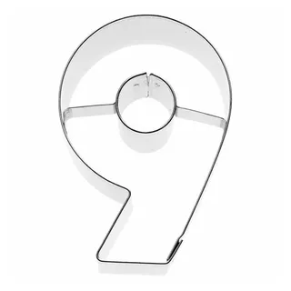 RBV Birkmann BIRKMANN Ausstechform Zahl 9, Ausstecher, Plätzchenform, Keks, Plätzchen, Edelstahl, 6 cm, 196643