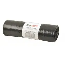 LDPE Zugband- Kehrichtsäcke, schwarz, 110 Liter ST-215 , 1 Karton = 12 Rollen à 10 Stück