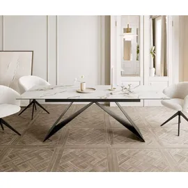 DeLife Edge 180-220 x 75 x 100 cm Keramik Weiß-Gold-Grau