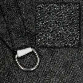 ECD Germany Sonnensegel Sonnenschutz 3,6x3,6x3,6 m Anthrazit HDPE, UV Schutz, wasserabweisend, wetterbeständig, atmungsaktiv, inkl. Befestigungsseile, Schattenspender für Terrasse, Balkon