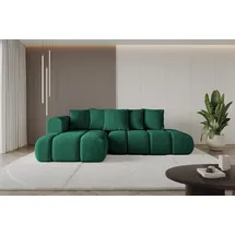 altdecor Ecksofa Ottomane Links CLOUD-L-v1 280x185x90 Dunkelgrün Velours