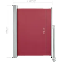 vidaXL Ausziehbare Seitenmarkise 100 x 300 cm rot 48342