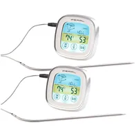 Rosenstein & Söhne 2er-Set Braten- & Ofenthermometer, Touch-Display, Timer,