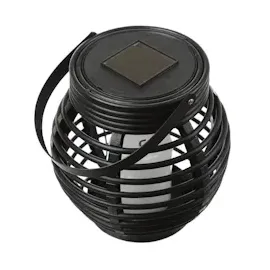 MARELIDA LED Solar Laterne mit LED Kerze - Korboptik - flackernde LED - H: 15cm -Lichtsen...