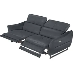 2,5-Sitzer EGOITALIANO "Dafne", grau (charcoal), B:208cm H:97cm T:108cm, Sofas, mit und ohne elektrischer Relaxfunktion, Kopfteile manuell verstellbar