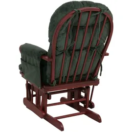 Mendler Relaxsessel HWC-C76 Cord 52 x 100 x 80 cm Grün mit Hocker