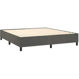 vidaXL Boxspringbett mit Matratze & LED Dunkelgrau 160x200 cm Samt