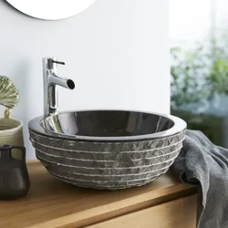 Schwarzes Waschbecken aus Marmor Scrula Bamoro