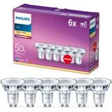 Philips LED Classic GU10 Lampen 6-er Pack (50 W), Reflektor LED Spots mit warmweißem Licht, energiesparende Lampen mit langer Nutzlebensdauer