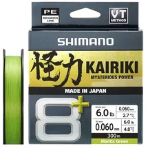 Shimano Fishing Line Kairiki 8+ Geflochtene Schnur 300 M - Green - 0.130 mm