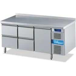 Cool Compact Magnos Kühltisch 3 x GN 1/1 2 x 2 x 1/2 Züge und Tür mit Tischplatte