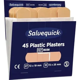 Salvequick Pflaster-Strips wasserfest Refill 6036 45 St.