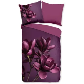 PURE luxury collection Penelope Blumen Lila 200 x 200 cm + 2 x 80 x 80 cm