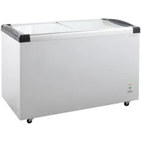 GastroHero Gefriertruhe ECO 450 I Tiefkühltruhe groß 355L I Tiefkühltruhe mit Glasschiebedeckel I Kühltruhe abschließbar I Gefrierschrank