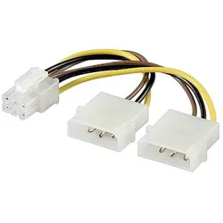 Goobay AD PA010 Poweradapter für PCI Express Grafikkarten Kabel Digital/Daten Y-Kabel 0,15 m 6-polig