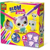 SES Creative 14334 Blow Airbrush Pens-Kätzchen Surprise 3X, Diverse Farben