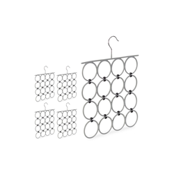 relaxdays Kleiderbügel 5 x Schalhalter faltbar grau