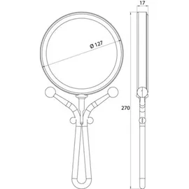 EMCO Pure Reisespiegel, Durchmesser 127 mm, 5-fach, 109400124