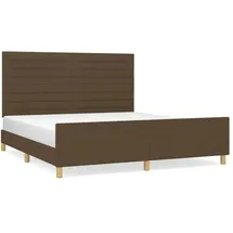 vidaXL Bettgestell 180 x 200 cm Kopfteil Braun