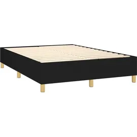 vidaXL Boxspringbett mit Matratze & LED Schwarz 140x200 cm Stoff