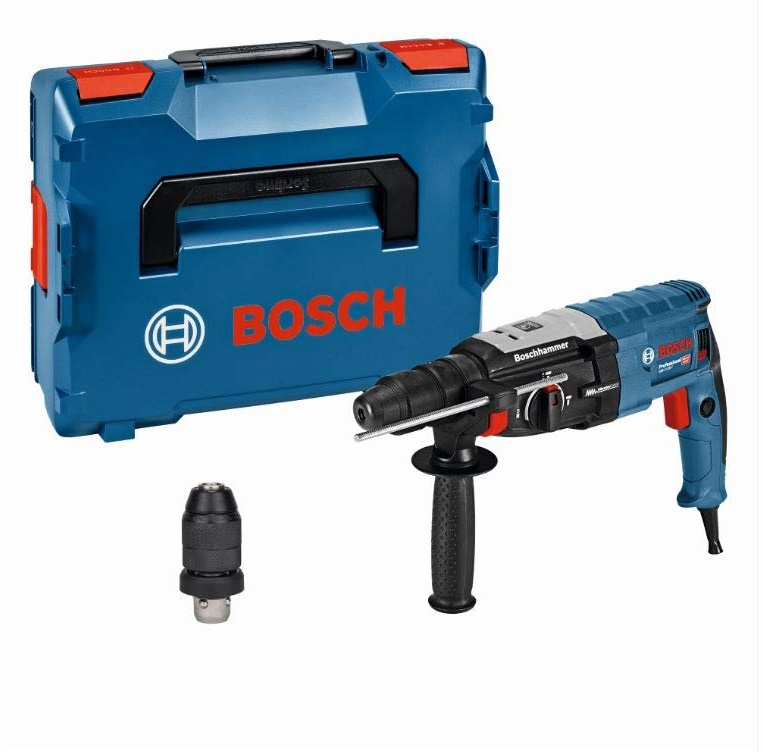 Bosch Professional Bohrhammer GBH 2-28 F (SDS-plus-Wechselfutter, 13 mm Schnellspannbohrfutter, bis 28 mm Bohr-Ø, Rückschlag-Schutz, in L-BOXX)