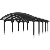 SKANHOLZ Doppelcarport Franken 6,35 x 9,69 m anthrazit inkl. Pfostenanker