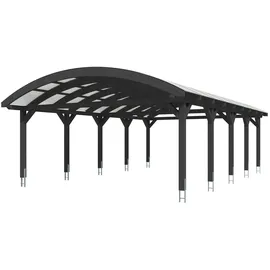 SKANHOLZ Doppelcarport Franken 6,35 x 9,69 m anthrazit inkl. Pfostenanker