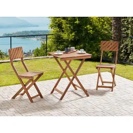Beliani Balkon Set 3-tlg. Dunkelbraun