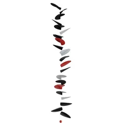 Flensted Mobiles - Turning Leaves Mobil, large, schwarz / weiß / rot