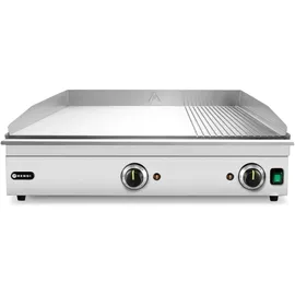 HENDI Grillplatte, 1/3 gerillt, Kitchen Line, 220-240V/3500W, 697x474x(H)241mm