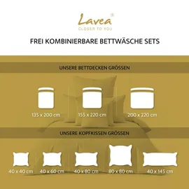 LAVEA Bettwäsche Set Jasmin Rosa 200 x 220 cm + 2 x 80 x 80 cm