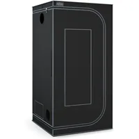 Novagrove Growzelt 90x90x180cm , Growbox Mit 1680d Robuster & Wasserdichter Außenschicht, Aluminium-innenbeschichtung, Mit Sichtfenster & Bodenwanne, A09(schwarz)