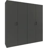 WIMEX Kleiderschrank WIMEX "Mugano,in 3 Breiten, 2 Tiefen, viele Farben, Made in Germany", schwarz (grafit, griffe schwarz), Schränke, Grafit, B/H/T: 160cm x 185cm x 54cm, Ohne Spiegel, Basic, Holzwerkstoff, Kleiderschrank, mit kurzen Griffen aus Metall,