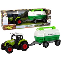 LEAN Toys Spielzeug-Traktor Traktor Landmaschinenfahrzeug Landarbeit Spielzeugfahrzeug Spielspaß grün
