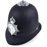 Bristol Novelty Unisex Bobby-Helm für Polizei-Kostüm, für Erwachsene (Einheitsgröße) (Schwarz/Silber) - Einheitsgröße