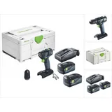 Festool TXS 18-Basic Akku Bohrschrauber 18 V 40 Nm Brushless + 2x Akku 5,0 Ah + Ladegerät + Systainer