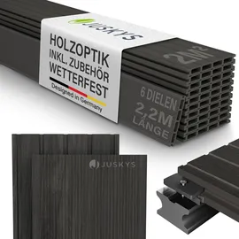Juskys Terrassendiele 220 cm grau