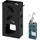 Woltu Schirmständer, Anthrazit, Metall, Rechteckig, 25x49x15 cm, Garderobe, Schirmständer