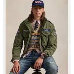 Polo Ralph Lauren für Herren. 710961616001 Ikonische Feldjacke grün (S), Lässig, Baumwolle