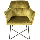 Esszimmer Armlehnstuhl Samt grün Metallbeine schwarz KIRIN