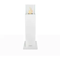 Divina Fire Bioethanol-Gartenkamin, Biokamin für den Außenbereich, Capri 110, Weiß