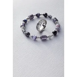 LEONARDO Casoria Armband Edelstahl blau grau 20 cm