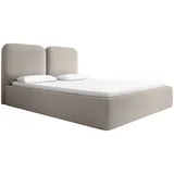 Meblito Polsterbett Doppelbett Molgan Bett Bettkasten Schlafzimmer 120/140/160/180x200 cm Beige (Abriamo 3)