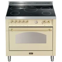 Lofra RBIG96MFT/5i Freistehender Herd Elektro Zonen-Induktionskochfeld Elfenbein